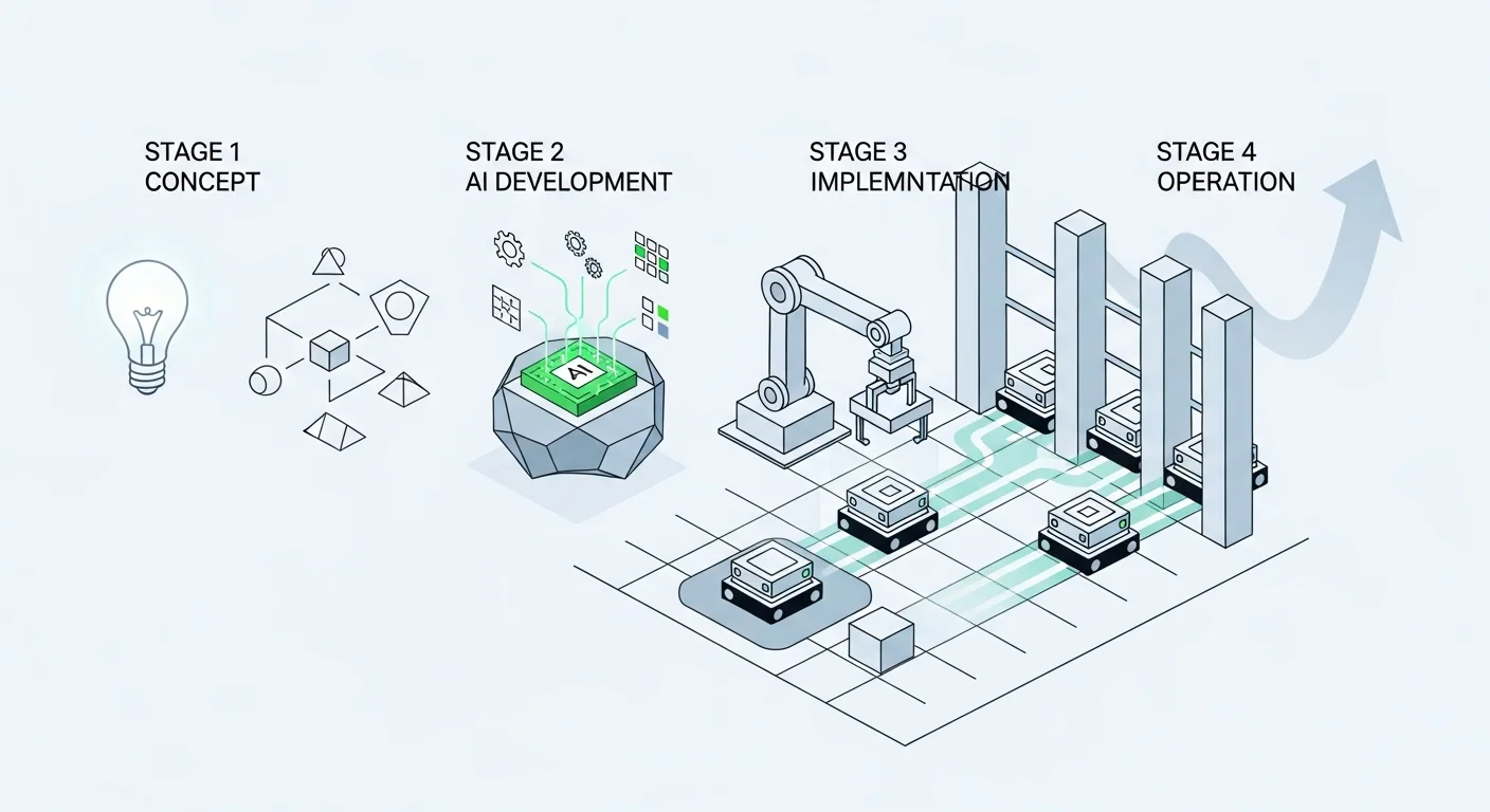 構想から現場定着まで|AI-AGV導入を成功に導く4ステップ