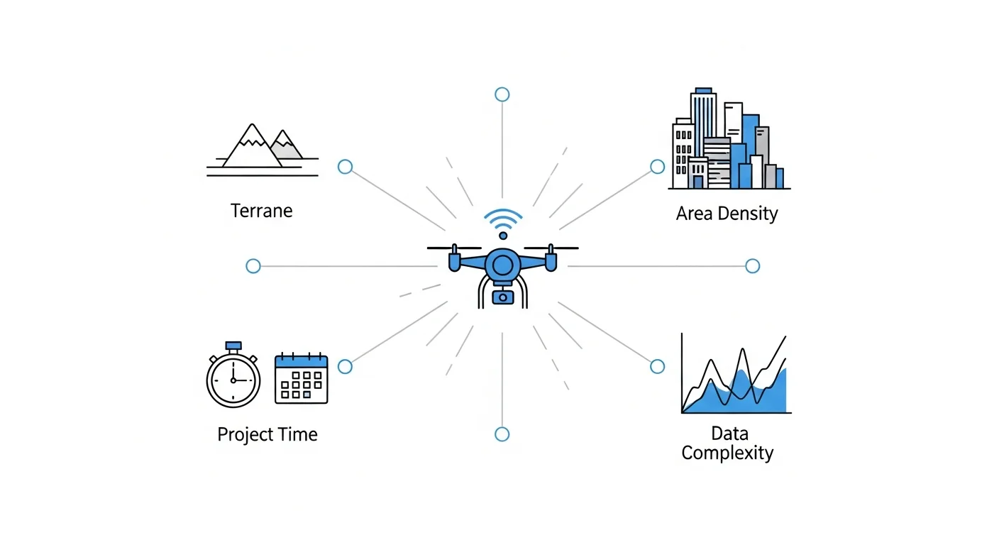 費⽤が変動する要因は?ドローン測量の価格が決まる仕組み